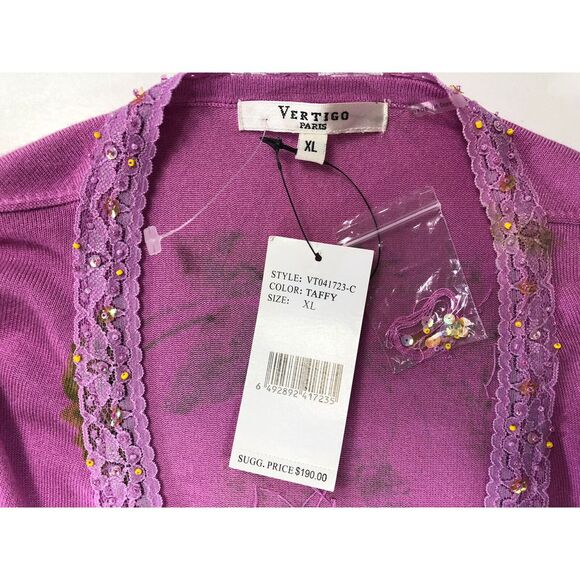 Vertigo Paris Women's XL‎ Long Sleeve Drape Front Cardigan Sweater - Picture 10 of 10